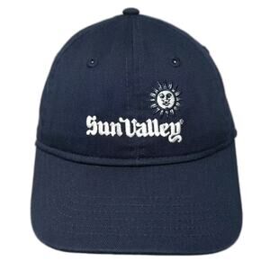 Sun Valley Baseball Cap Blue White OS Strapback Embroidered Sun Logo 1936 Hat